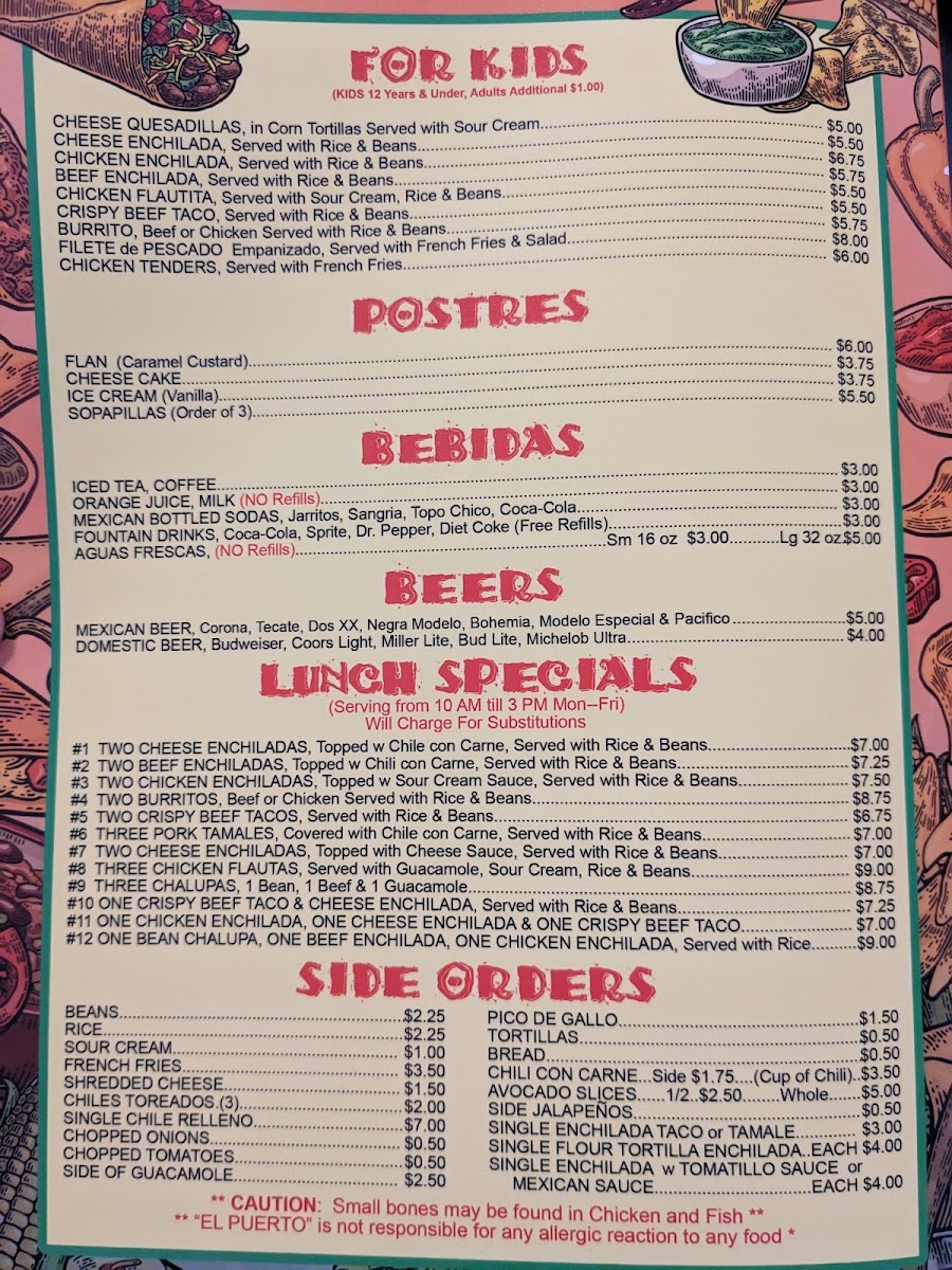 El Puerto Menu - Image 3